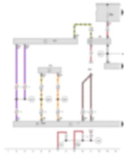 Wiring Diagram  AUDI A3 CABRIOLET 2010 - Light sensor - Onboard supply control unit - Data bus diagnostic interface - Terminal 15 voltage supply relay 2 - Automatic anti-dazzle interior mirror