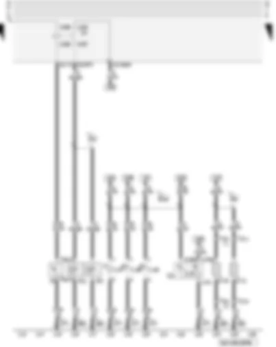 Wiring Diagram  AUDI A3 2001 - Signal horn - cigarette lighter - ashtray illumination bulb - dash panel vent illumination bulb - left and right washer jet heater element