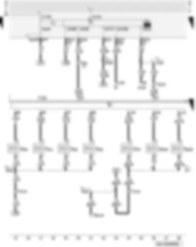 Wiring Diagram  AUDI A3 2002 - Motronic control unit - fuel pump relay - injectors - solenoid valve
