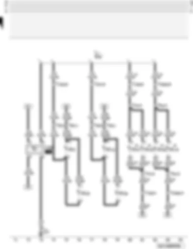 Wiring Diagram  AUDI A3 2001 - Door warning lamps control unit - front interior light - footwell lights - door warning lamp