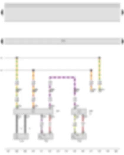 Wiring Diagram  AUDI A3 2009 - Front passenger side central locking lock unit - Rear right central locking lock unit - Front passenger door control unit - Rear right door control unit - Onboard supply control unit - Front passenger side turn signal repeater bulb