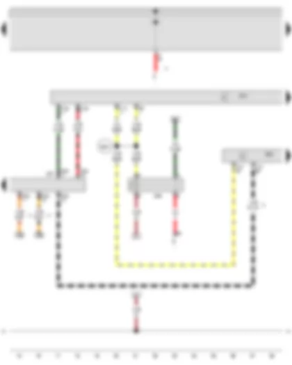 Wiring Diagram  AUDI A3 2009 - Onboard supply control unit - Steering column electronics control unit - Engine control unit - Terminal 50 voltage supply relay