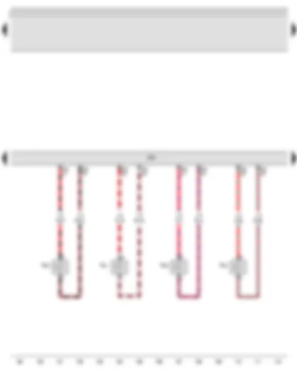 Wiring Diagram  AUDI A3 2012 - Engine control unit - Injector - cylinder 1 - Injector - cylinder 2 - Injector - cylinder 3 - Injector - cylinder 4