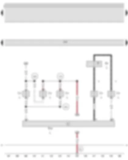 Wiring Diagram  AUDI A3 2012 - Window aerial suppression filter - Onboard supply control unit - Left aerial module - Heated rear window - Heated rear window with window aerial