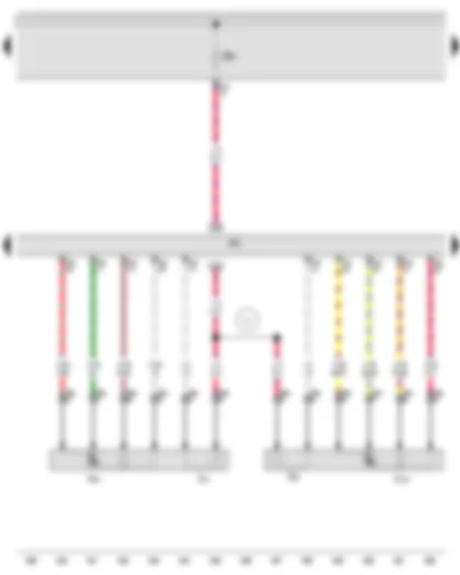 Wiring Diagram  AUDI A3 2011 - Lambda probe - Lambda probe after catalytic converter - Engine control unit - Lambda probe heater - Lambda probe 1 heater after catalytic converter