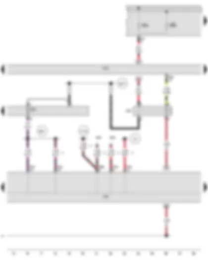 Wiring Diagram  AUDI A3 2012 - Heater control unit - Onboard supply control unit - Terminal 15 voltage supply relay 2