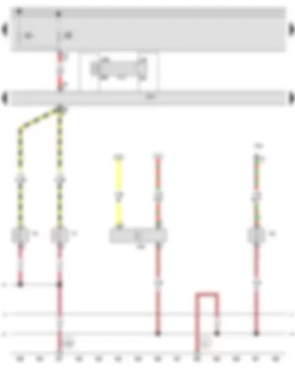 Wiring Diagram  AUDI A3 2009 - Treble horn - Bass horn - Horn relay - Radio controlled clock receiver - Onboard supply control unit - Luggage compartment light