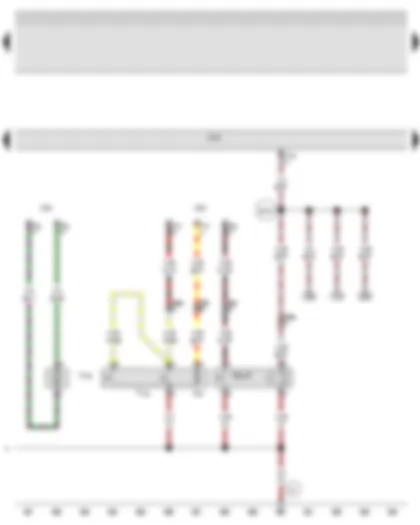 Wiring Diagram  AUDI A3 2009 - Rear lid handle release button - Rear lid contact switch for anti-theft alarm - Onboard supply control unit - Rear lid central locking motor - Tank filler flap locking motor - Number plate light