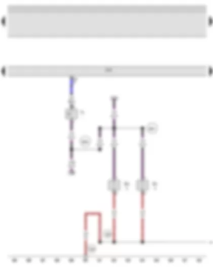 Wiring Diagram  AUDI A3 2009 - Reversing light switch - Onboard supply control unit - Left washer jet heater element - Right washer jet heater element