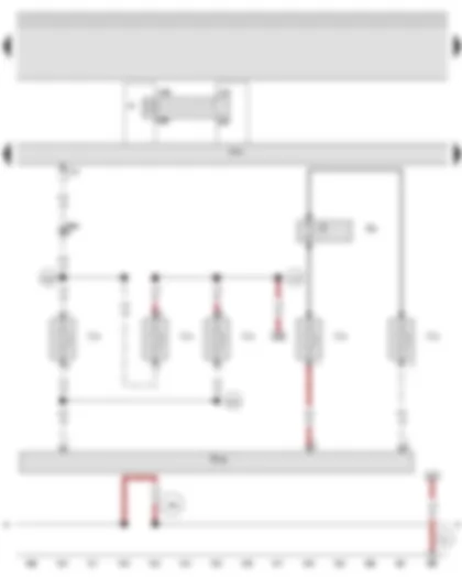 Wiring Diagram  AUDI A3 2009 - Heated rear window relay - Onboard supply control unit - Left aerial module - Heated rear window with window aerial