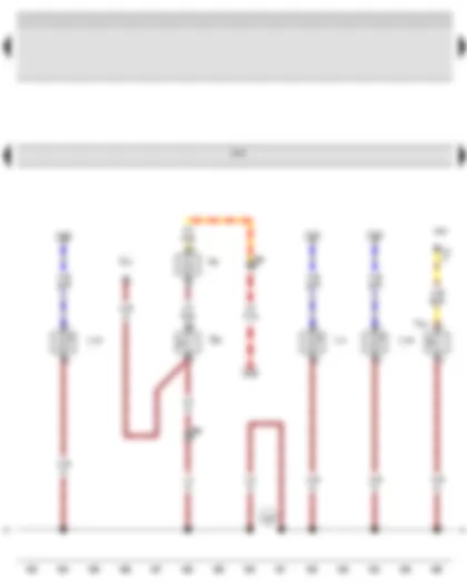 Wiring Diagram  AUDI A3 2009 - Glove compartment light switch - Parking brake contact switch - Onboard supply control unit - Ashtray illumination bulb - Storage compartment illumination bulb - Centre console rear storage compartment illumination bulb - Glove compartment light - Right footwell light