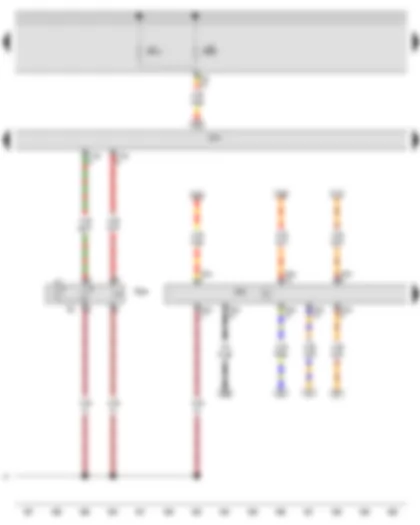 Wiring Diagram  AUDI A3 2009 - Hazard warning lights button - Onboard supply control unit - Data bus diagnostic interface