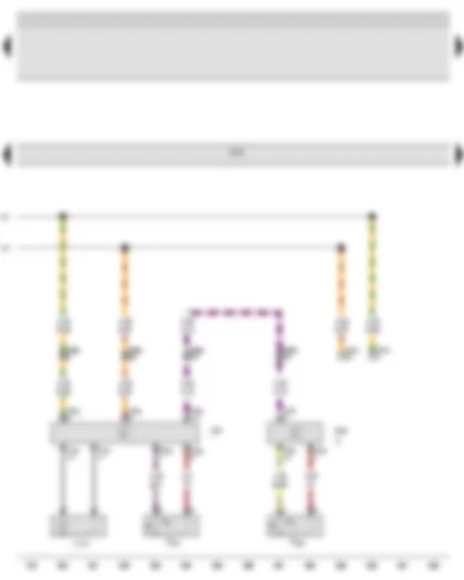 Wiring Diagram  AUDI A3 2009 - Front passenger side central locking lock unit - Rear right central locking lock unit - Front passenger door control unit - Rear right door control unit - Onboard supply control unit - Front passenger side turn signal repeater bulb