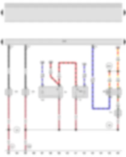 Wiring Diagram  AUDI A3 2009 - Headlight washer system relay - Onboard supply control unit - Left fog light bulb - Right fog light bulb - Cigarette lighter - Headlight washer system pump
