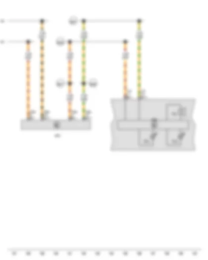 Электросхемa  AUDI A3 2013 - Зуммер и звуковой сигнализатор - Блок управления комбинации приборов - Диагностический интерфейс шин данных - Контрольная лампа предупреждения о непристёгнутых ремнях безопасности - Контрольная лампа подушек безопасности