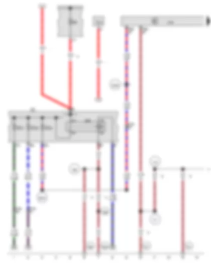 Wiring Diagram  AUDI A3 2016 - Terminal 15 voltage supply relay - Control unit for cornering light and headlight range control - Fuse 1 in fuse holder A - Fuse holder C