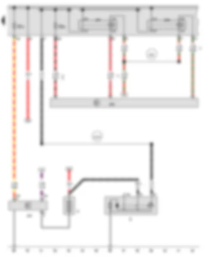 Электросхемa  AUDI A3 2013 - АКБ - Стартер - Блок управления для контроля аккумуляторной батареи - Блок управления двигателя - Реле стартера 1 - Реле стартера 2