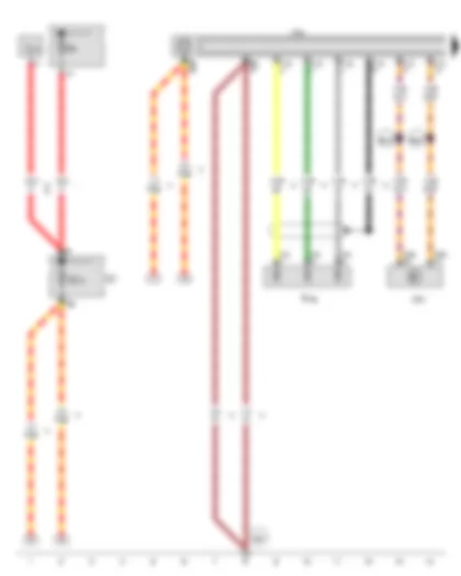 Wiring Diagram  AUDI A3 2015 - Data bus diagnostic interface - Control unit 1 for information electronics - Connection for external audio sources - Fuse 1 in fuse holder A - Fuse holder C