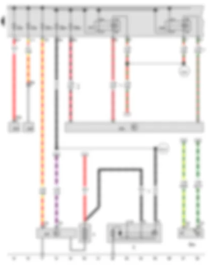 Электросхемa  AUDI A3 2015 - АКБ - Стартер - Клавиша режима Старт-стоп - Блок управления для контроля аккумуляторной батареи - Блок управления двигателя - Реле стартера 1 - Реле стартера 2 - Предохранитель 3 в блоке предохранителей A - Предохранитель 5 в блоке предохранителей A