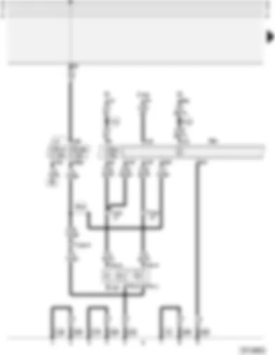 Wiring Diagram  AUDI A3 2004 - Central locking system with interior lights switch-off delay - reading lights and illuminated make-up mirrors