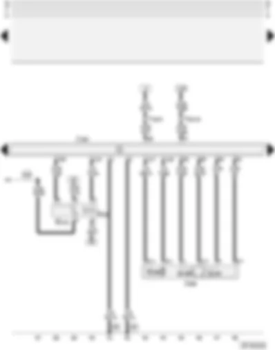 Wiring Diagram  AUDI A3 2001 - Motronic control unit - throttle valve control unit - valve and potentiometer for exhaust gas recirculation