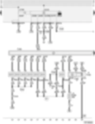 Wiring Diagram  AUDI A3 2001 - Motronic control unit - fuel pump relay - injectors - solenoid valves - brake servo control unit - vacuum pump for brakes