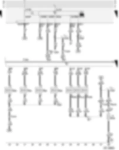 Wiring Diagram  AUDI A3 2001 - Motronic control unit - fuel pump relay - injectors - solenoid valves