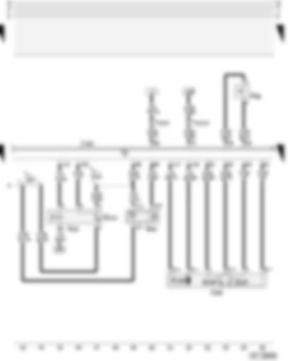 Wiring Diagram  AUDI A3 2001 - Motronic control unit - throttle valve control unit - power assisted steering pressure switch - Hall sender - exhaust gas recirculation valve