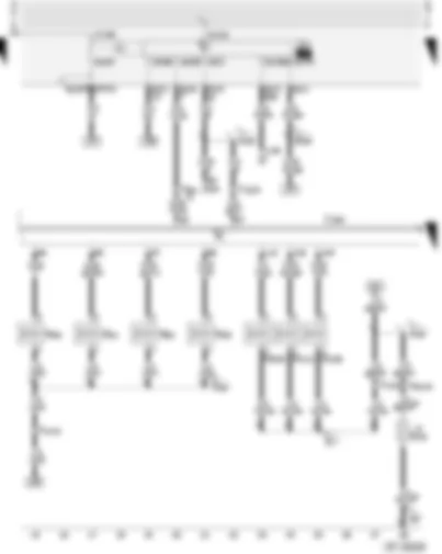 Wiring Diagram  AUDI A3 2004 - Motronic control unit - fuel pump relay - injectors - solenoid valves