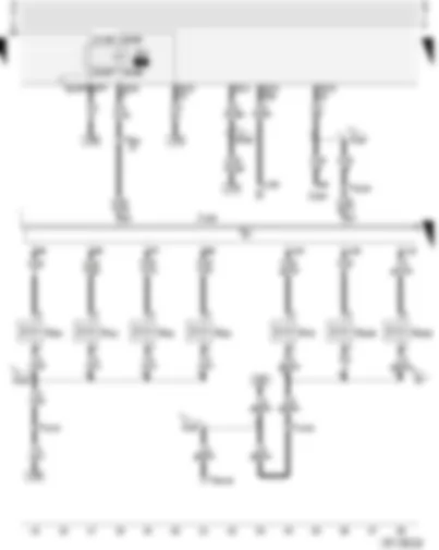 Wiring Diagram  AUDI A3 2003 - Motronic control unit - fuel pump relay - injectors - solenoid valves