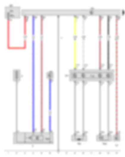 Wiring Diagram  AUDI A4 2016 - Airbag coil connector and return ring with slip ring - Airbag control unit - Driver side airbag igniter - Igniter for exhaust valve for driver airbag - Fuses in fuse holder