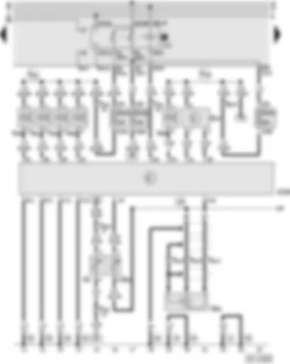 Wiring Diagram  AUDI A4 1995 - Motronic control unit - fuel pump relay - knock sensor II - injectors - air mass meter