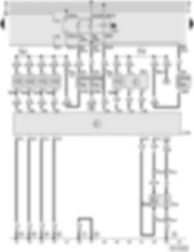 Wiring Diagram  AUDI A4 1995 - Motronic control unit - fuel pump relay - air mass meter - lambda probe - injectors