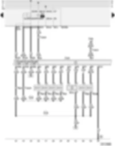 Wiring Diagram  AUDI A4 1996 - Motronic control unit - fuel pump relay - air mass meter - injectors