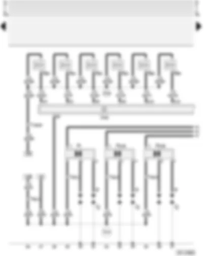 Wiring Diagram  AUDI A4 1997 - Multi-point injection control unit - ignition system - injectors