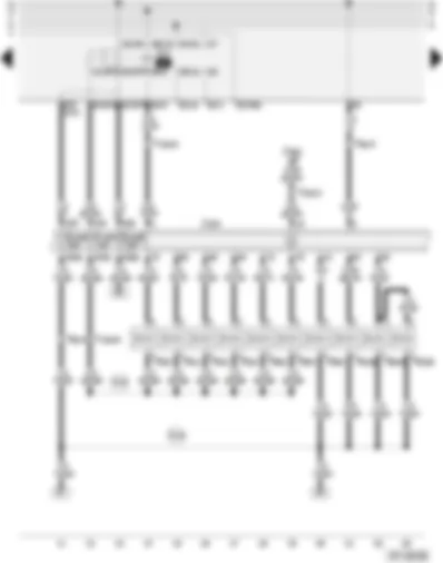 Wiring Diagram  AUDI A4 1996 - Motronic control unit - fuel pump relay - injectors - inlet camshaft timing adjustment valve
