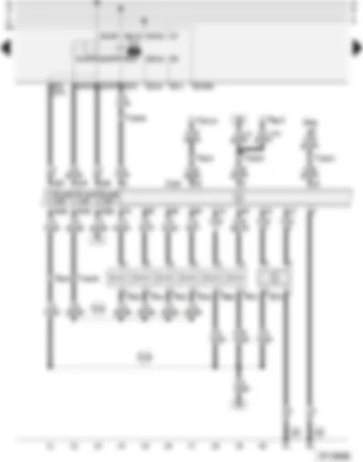 Wiring Diagram  AUDI A4 1997 - Motronic control unit - fuel pump relay - injectors - air mass meter