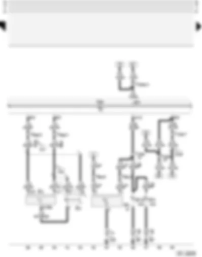 Wiring Diagram  AUDI A4 1998 - Central locking system with interior lights switch-off delay - reading lights and illuminated make-up mirrors