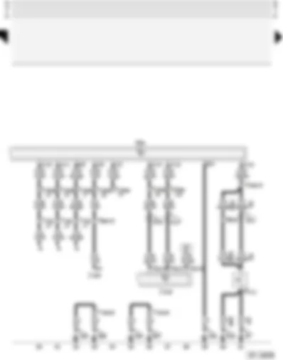 Wiring Diagram  AUDI A4 1998 - Central locking system with interior lights switch-off delay - reading lights and illuminated make-up mirrors
