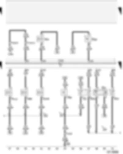 Wiring Diagram  AUDI A4 2002 - Motronic control unit - coolant temperature senders - charge air pressure sender - by-pass air cut-off valve - intake air temperature sender - charge pressure control solenoid valve