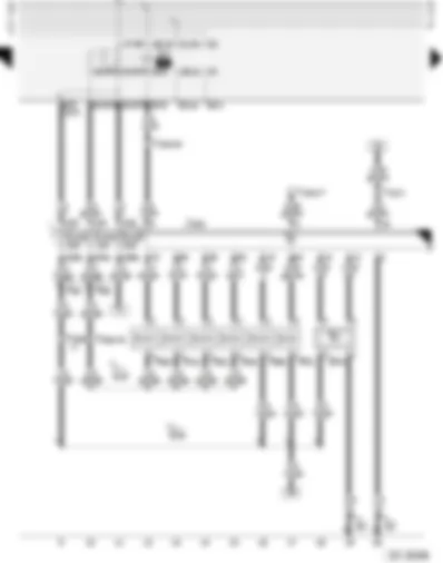 Wiring Diagram  AUDI A4 1999 - Motronic control unit - fuel pump relay - injectors - air mass meter
