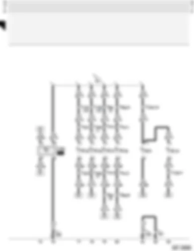 Wiring Diagram  AUDI A4 1998 - Central locking system with interior lights switch-off delay - reading lights and illuminated make-up mirrors