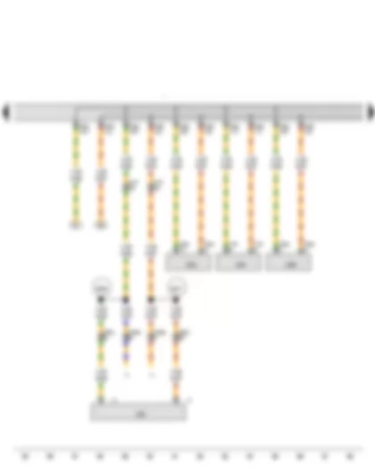 Wiring Diagram  AUDI A5 CABRIOLET 2010 - Climatronic control unit - Front passenger door control unit - Steering column electronics control unit - Data bus diagnostic interface