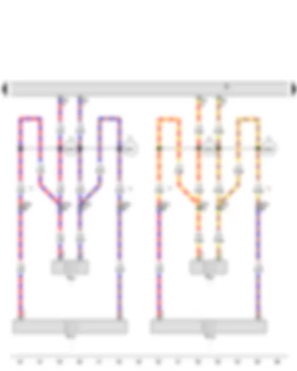 Wiring Diagram  AUDI A5 CABRIOLET 2009 - Radio - Front left treble loudspeaker - Front right treble loudspeaker - Front left mid-range and bass loudspeaker - Front right mid-range and bass loudspeaker