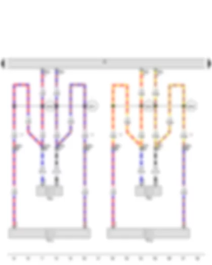 Wiring Diagram  AUDI A5 CABRIOLET 2009 - Radio - Front left treble loudspeaker - Front right treble loudspeaker - Front left mid-range and bass loudspeaker - Front right mid-range and bass loudspeaker