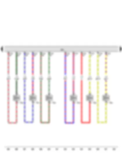 Wiring Diagram  AUDI A5 CABRIOLET 2012 - Injector - cylinder 1 - Injector - cylinder 6