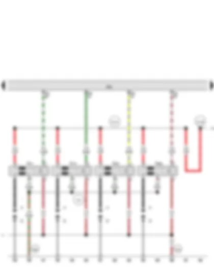 Wiring Diagram  AUDI A5 2008 - Engine control unit - Ignition coil 1 with output stage - Ignition coil 2 with output stage - Ignition coil 3 with output stage - Ignition coil 4 with output stage