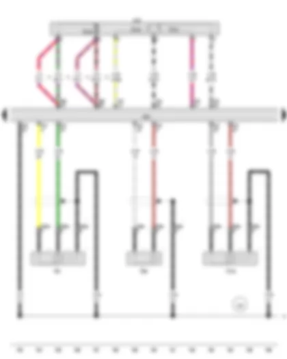 Wiring Diagram  AUDI A5 2008 - Knock sensor 1 - Knock sensor 2 - Knock sensor 3 - Throttle valve module - Engine control unit