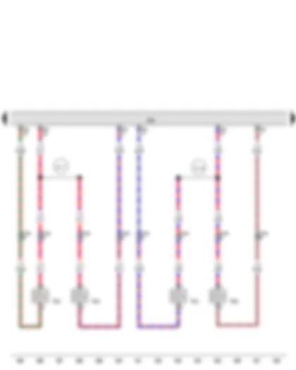 Wiring Diagram  AUDI A5 2008 - Engine control unit - Injector - cylinder 3 - Injector - cylinder 4 - Injector - cylinder 5 - Injector - cylinder 7