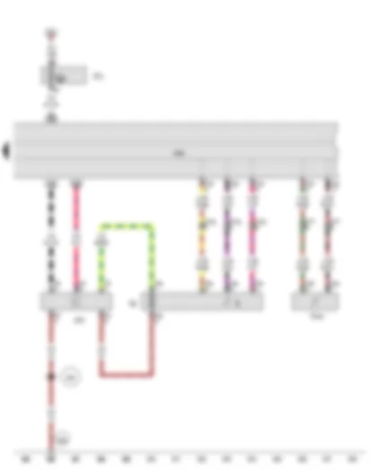 Wiring Diagram  AUDI A5 2008 - Fuel gauge sender - Fuel system pressurisation pump - Fuel gauge sender 2 - Control unit in dash panel insert - Fuel pump control unit